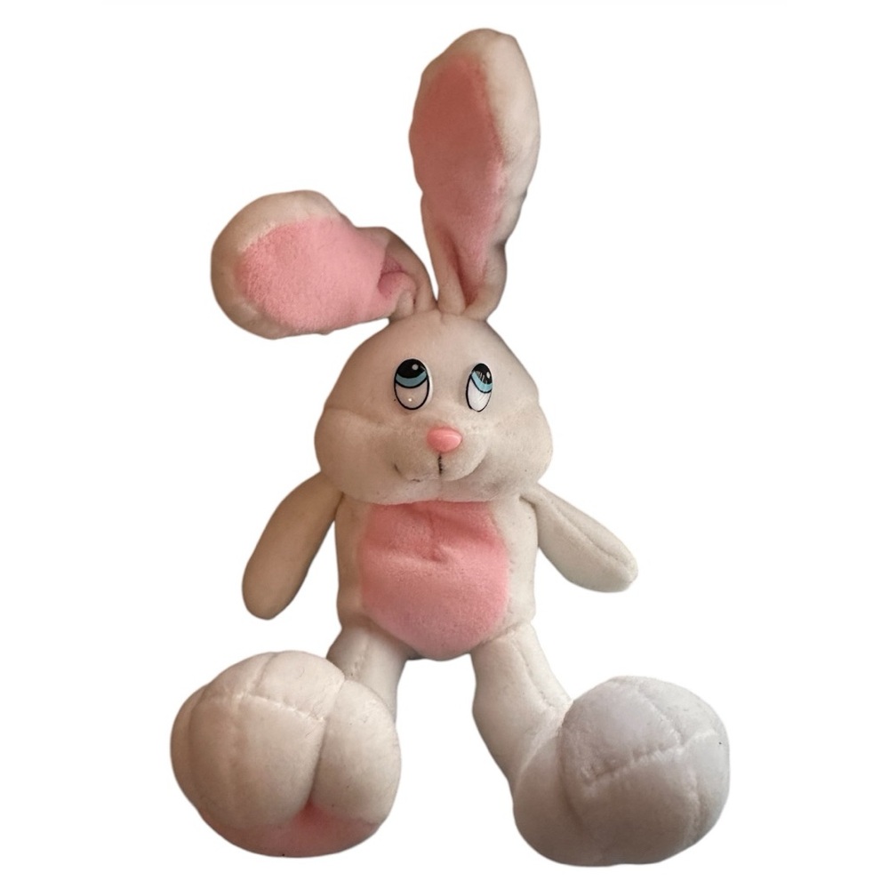 Vintage 1996 Trendmasters Plush Bunny Rabbit 9" Stuffed Toy Animal White Easter